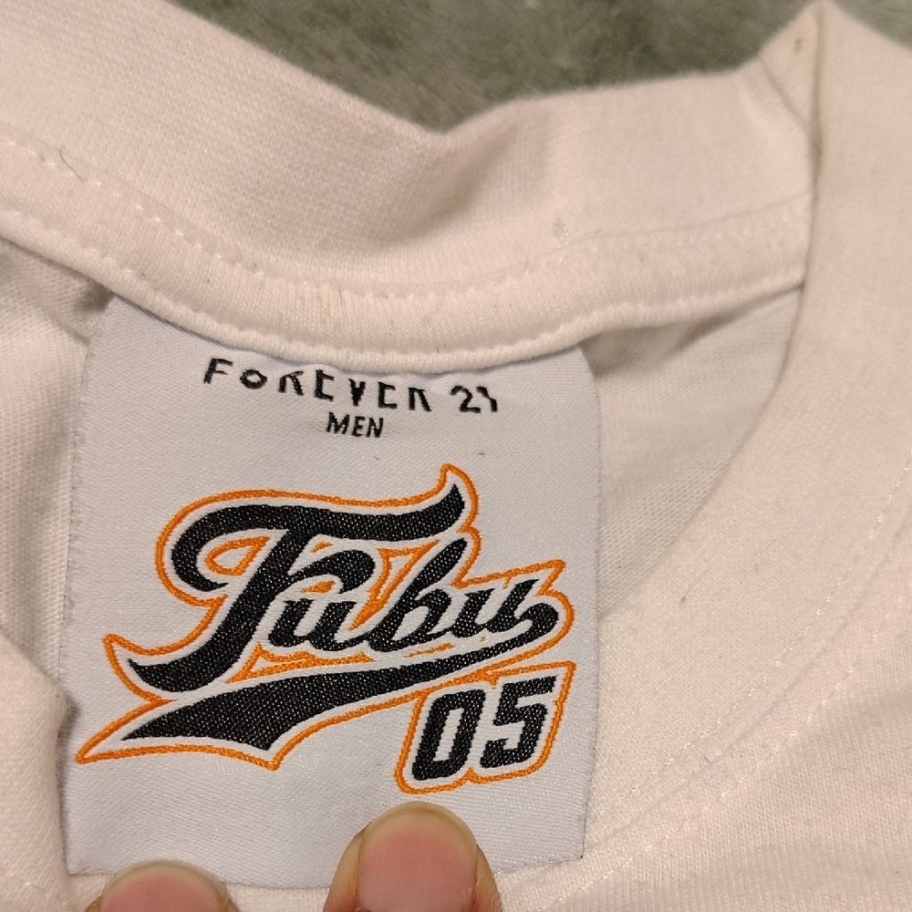 FUBU White Tee with Blue Graphic - Picture 2 of 7
